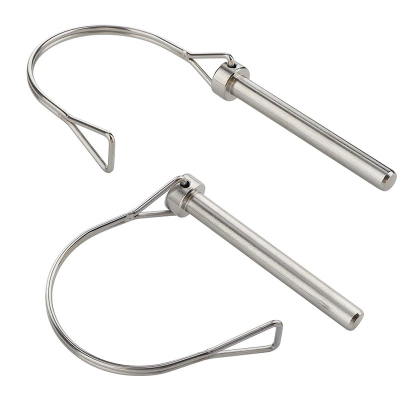 VTurboWay 2 Pack Safety Coupler Pin 5/16" x 2-3/4"(8mm x 70mm), Full Marine Grade 316 Stainless Steel Heavy Duty Shaft Locking Pin - Image 2